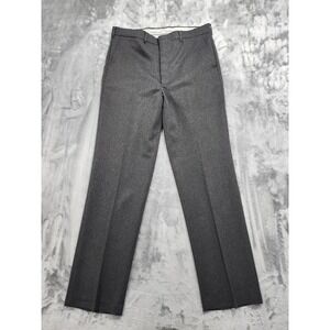 Vintage Oakton Pants Mens 36x34 Gray Regular Fit Dress Flexslax USA Perma Prest